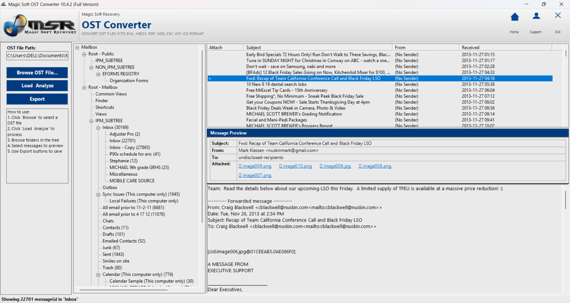 Magic Soft OST Converter program window